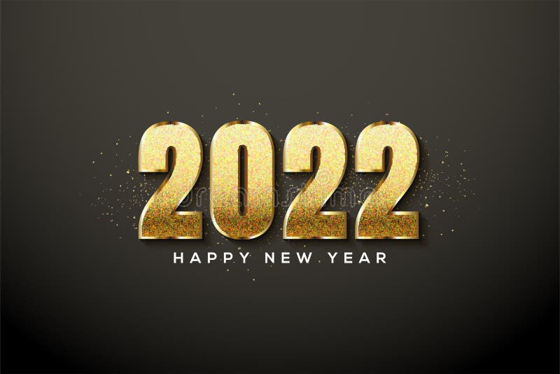 2022 Happy New Year with Bold Glitter Numbers. Stock Vector ...