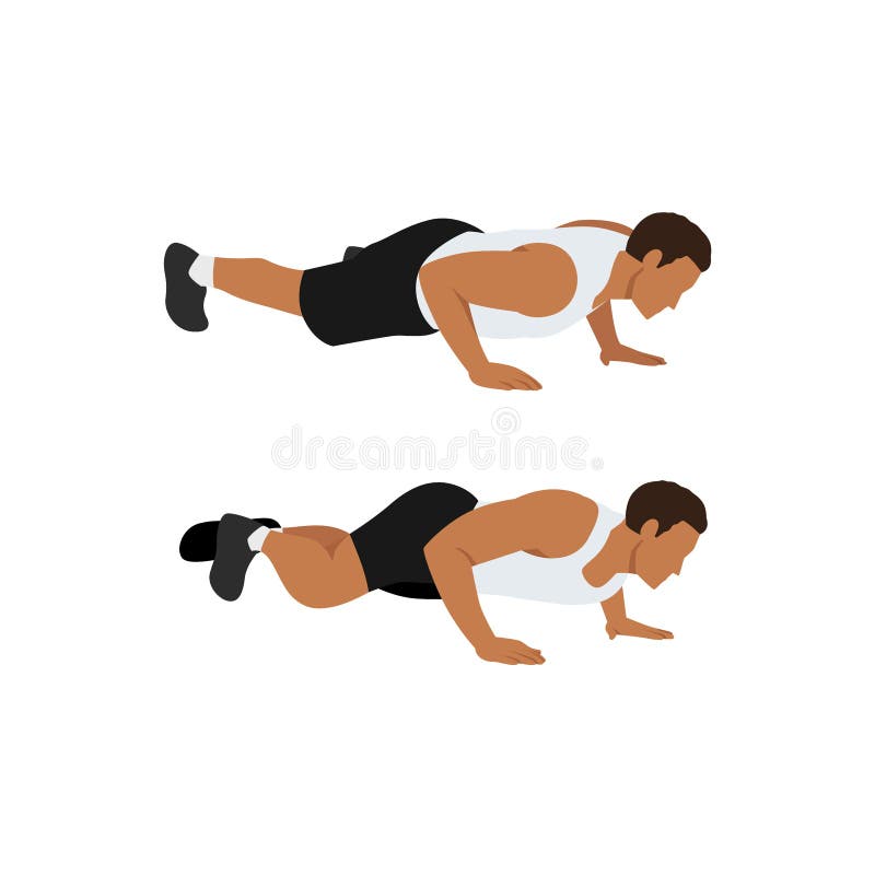 Man doing Spider-man press-up exercise.