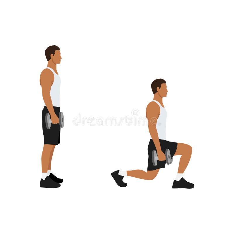 Dumbbell Walking Lunges Stock Illustrations – 17 Dumbbell Walking ...