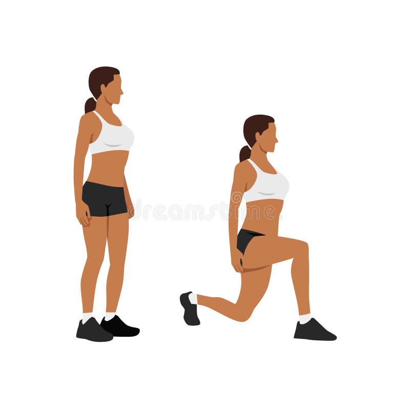 Woman doing High box jump exercise. Flat vector illustration isolated on  white background Stock Vector