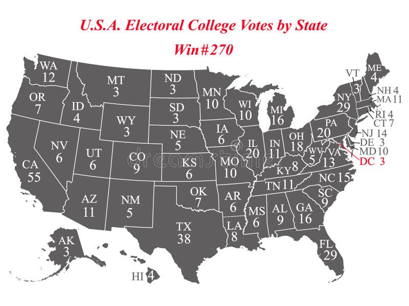Electoral College Map Stock Illustrations – 44 Electoral College Map