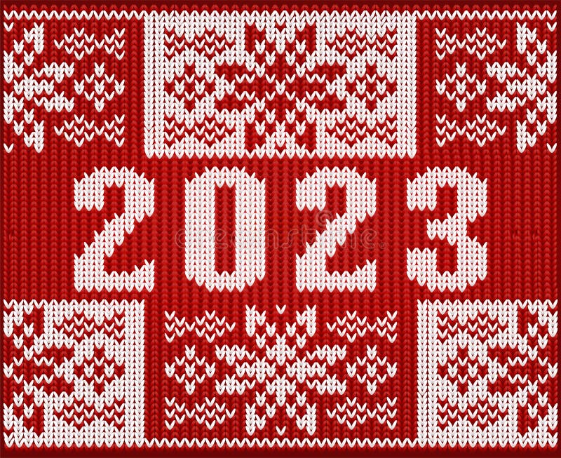 New 2023 Year Knitted Wallpaper, Vector Stock Vector - Illustration of ...