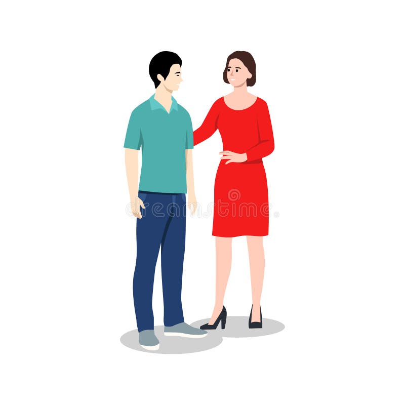Illustration of a Woman Giving Some Advice To Her Boy Friend Stock