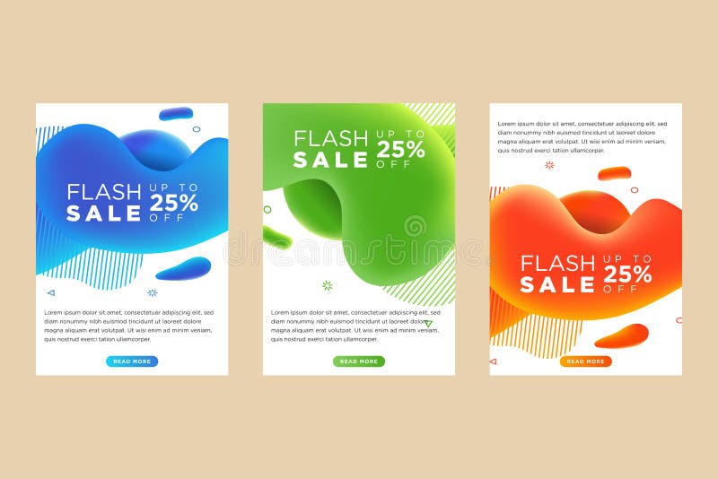 Collection of Flash Sale Cover. Sticker Template Layout. Special Offer