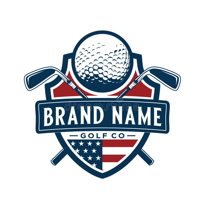 Golf Logo Design. Elegant Golf Ball Icon for Golfer Community Stock