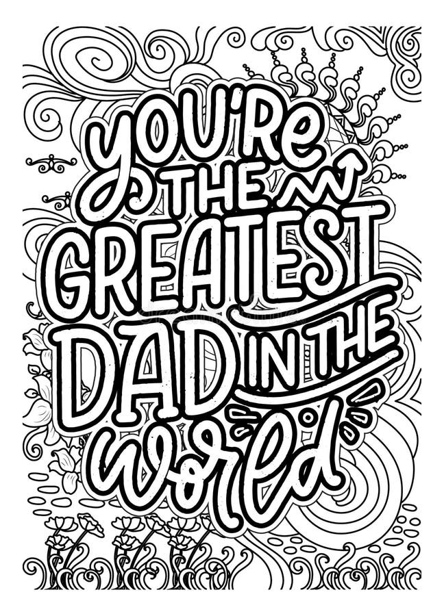 Father S Day Quote Coloring Pages for Adults, Dad Coloring Page Design ...