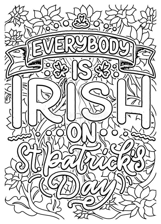 St. Patrick S Day Inspirational Quote Coloring Pages for Adults, St ...