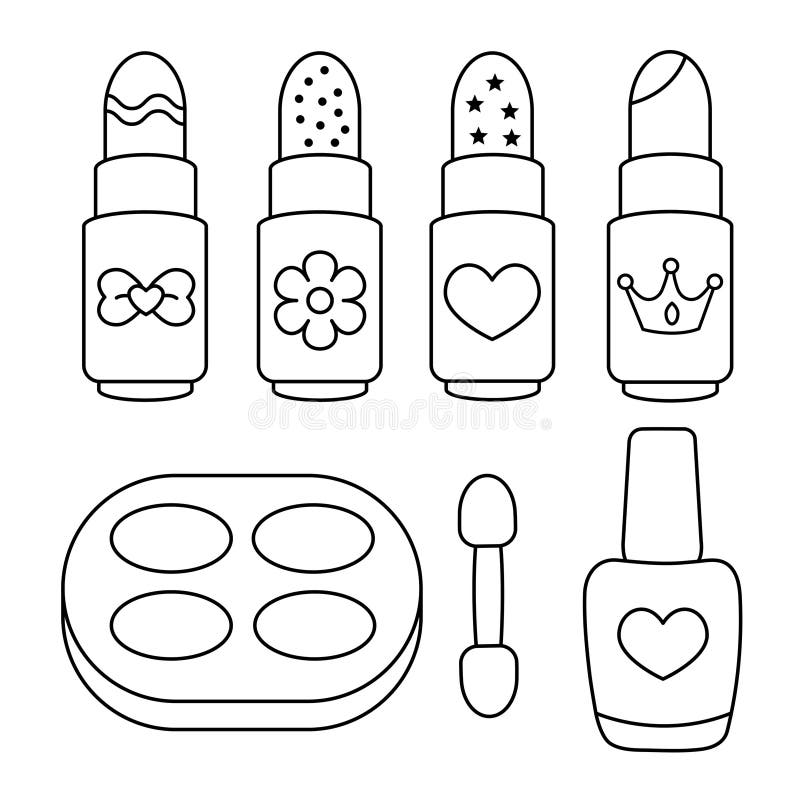Makeup Coloring Pages Stock Illustrations – 67 Makeup Coloring Pages