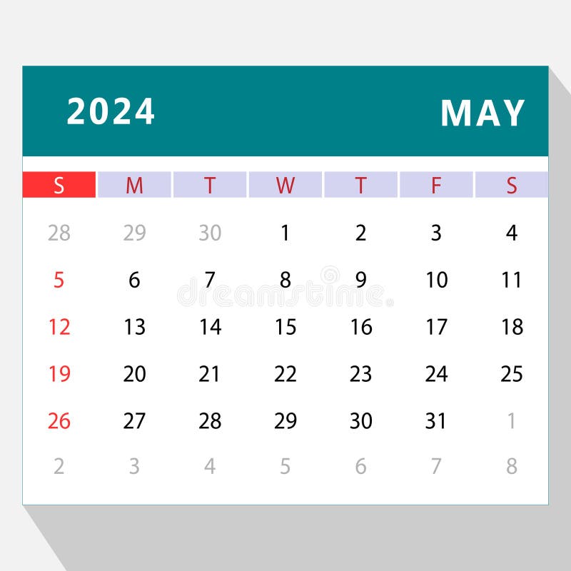 May 2024 calendar stock illustration. Illustration of schedule 282469793