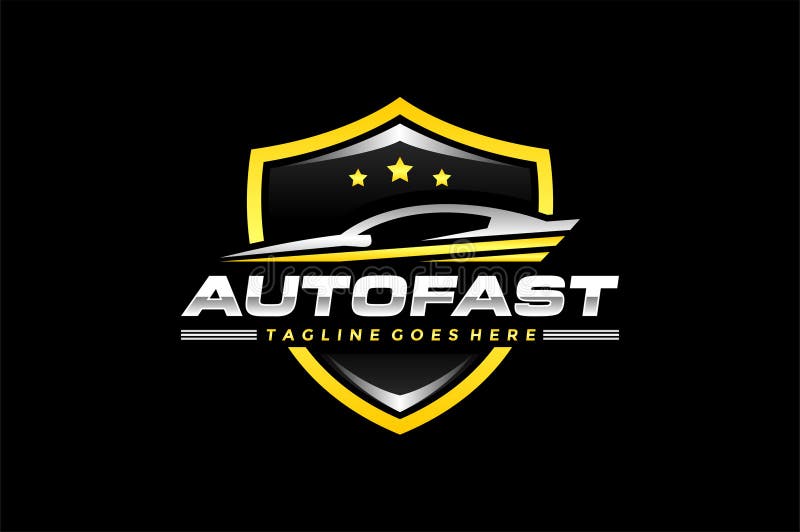 Car Shield Star Emblem Logo Stock Vector Illustration of design