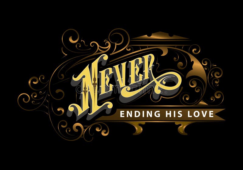 NEVER lettering custom style design vector illustration