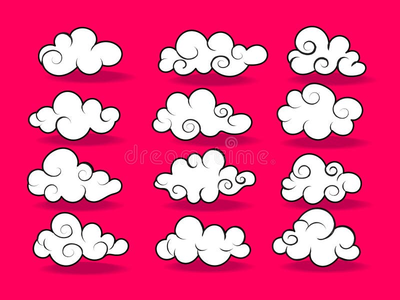 Clouds Vector Collection. Cloud Computing Pack Stock Illustration