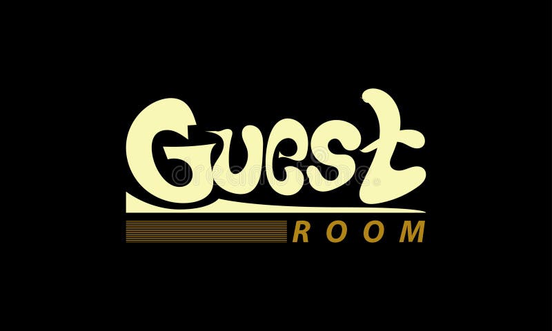 GUEST ROOM lettering custom logo design royalty free illustration