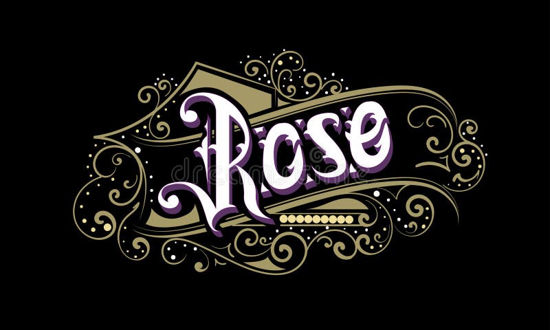 ROSE lettering custom style design vector illustration