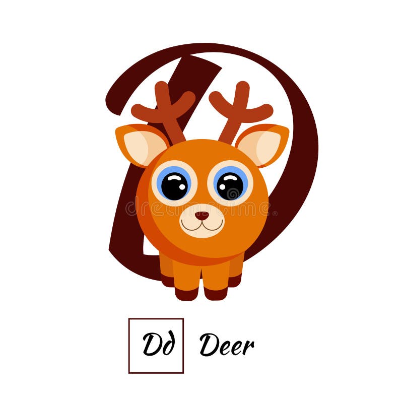 Cute English Animal Alphabet Letter D Stock Illustration - Illustration