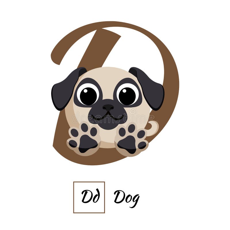 English Animal Alphabet Letter D In Vector Style Stock Illustration