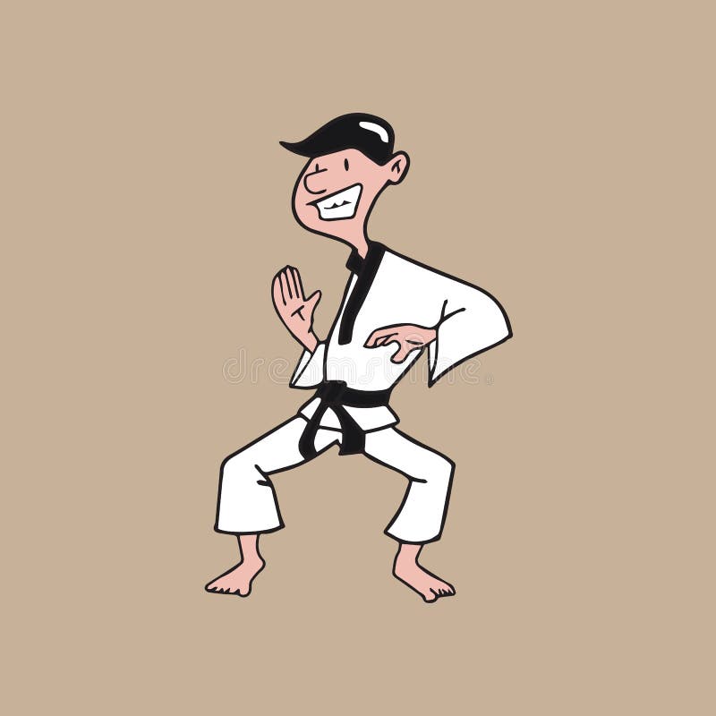 Martial art boy cartoon stock illustration. Illustration of fighting ...