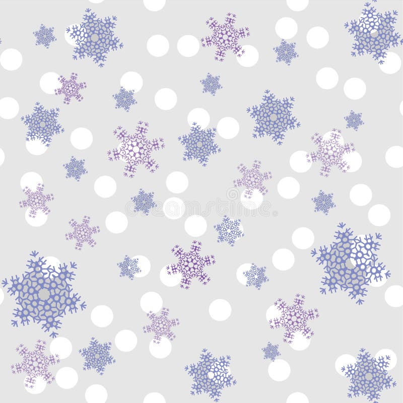 Pattern Of Snowfall In Pastel Color. Stock Vector Illustration of