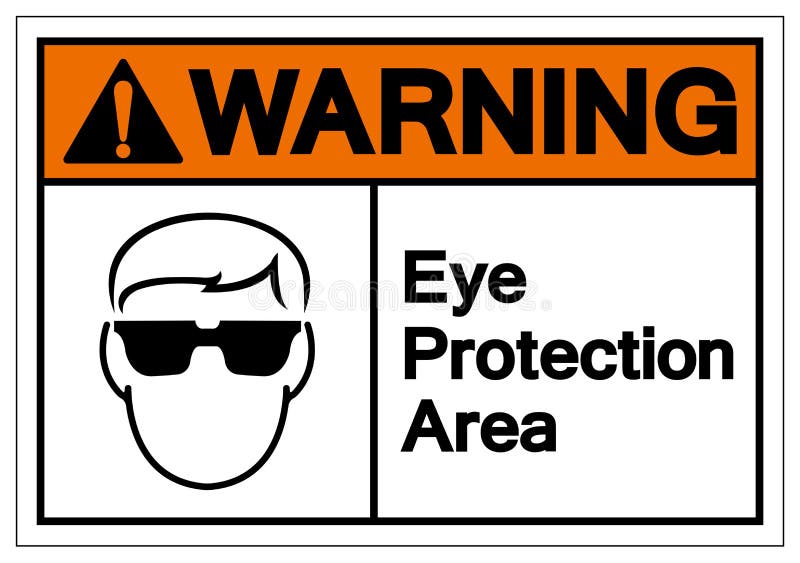 Warning Eye Protection Area Symbol Sign ,Vector Illustration, Isolate On White Background Label. PS10