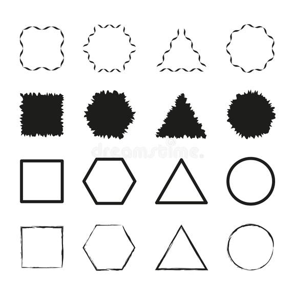 Basic Shape Icons. Minimal Form Set. Simple Geometry Collection. Vector ...