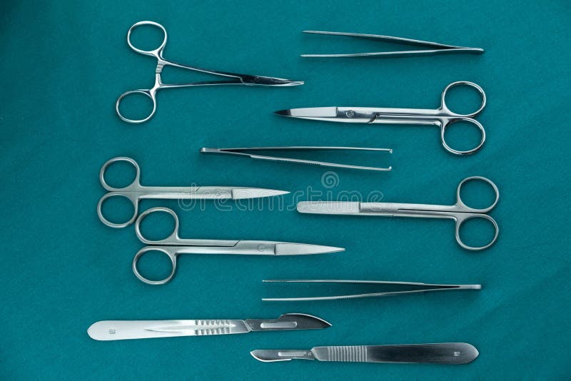 Basic Surgical Instrument Scalpel Forceps Tweezers Scissors Spread on Surgical Green Drape Fabric Stock Image - Image of clinical, medic: 175392815 Basic Surgical Instrument Scalpel Forceps Tweezers Scissors Spread on Surgical Green Drape Fabric Stock Image - Image of clinical, medic: 175392815