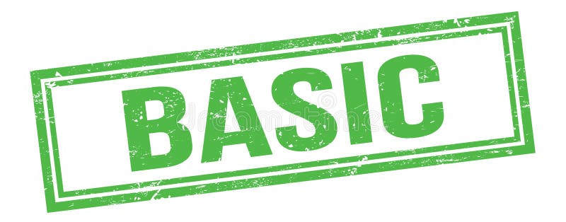 BASIC text on green grungy vintage stamp royalty free stock photography