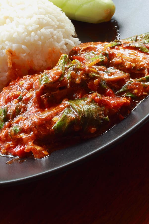 Basil Fried Rice, Canned Fish, Thailand Stock Image Image of palette