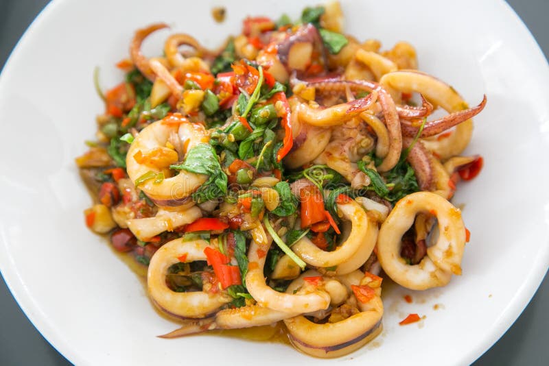 Basil Fried Squid Food in Asia Stock Image Image of ethnic, asia