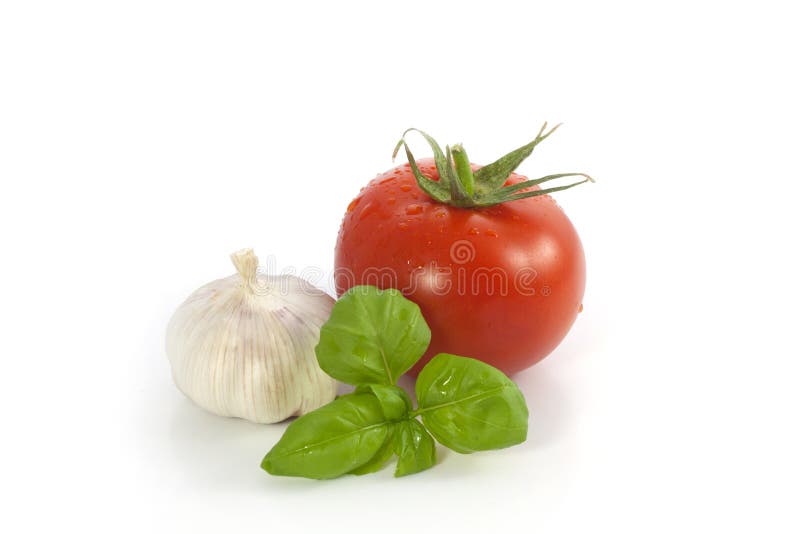 Basil tomato and garlic