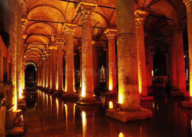 Basilica Cistern in Istanbul. stock photos