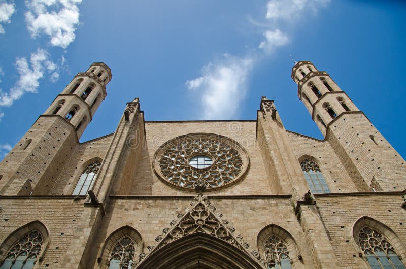 Basilica De Santa Maria Del Mar Stock Photo - Image of district ...