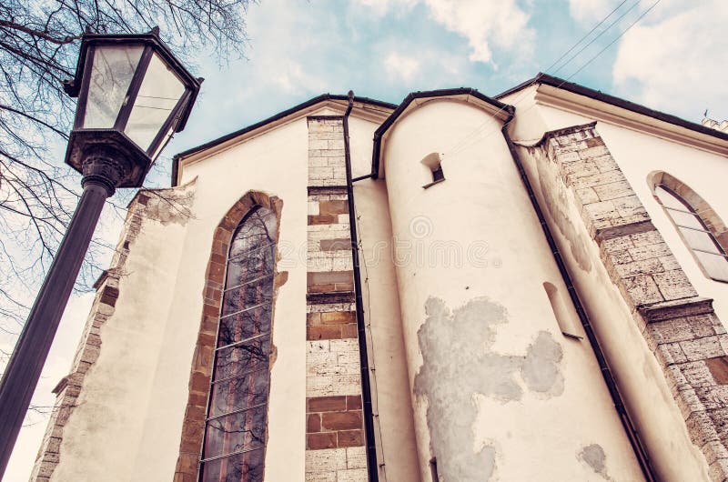 Basilica of the Holy Cross in Kezmarok city, old filter