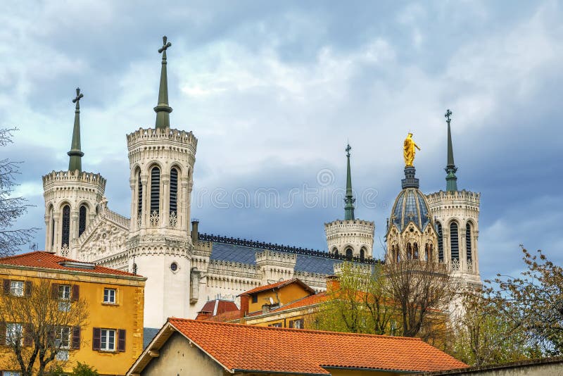 Basilica of Notre-Dame de Fourviere is a minor basilica in Lyon, France. Basilica of Notre-Dame de Fourviere is a minor basilica in Lyon, France