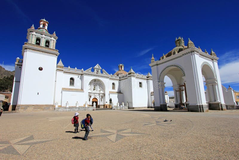 Basilica Our Lady of Copacabana, Bolivia stock photos Basilica Our Lady of Copacabana, Bolivia stock photos