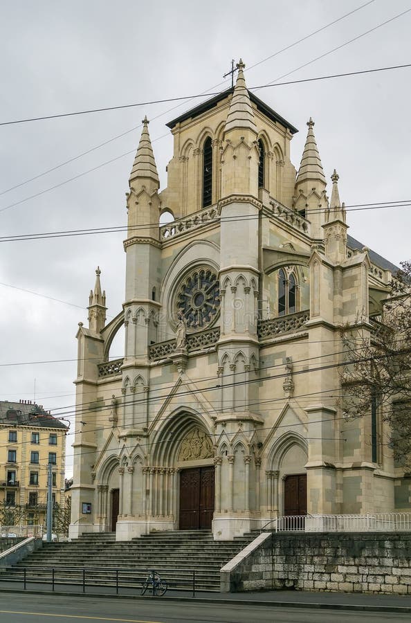 Basilica of Our Lady of Geneva, Switzerland royalty free stock photography Basilica of Our Lady of Geneva, Switzerland royalty free stock photography