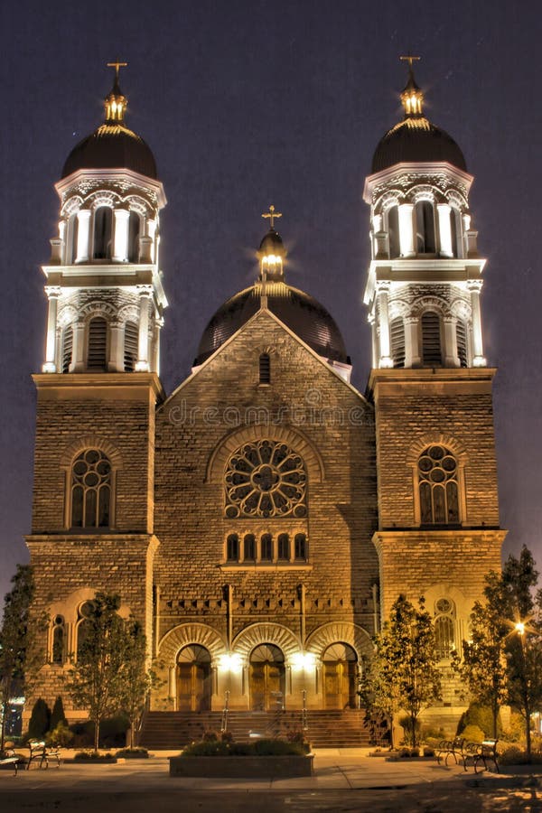 The Basilica of St. Adalbert Editorial Photography Image of lights, night 43296277