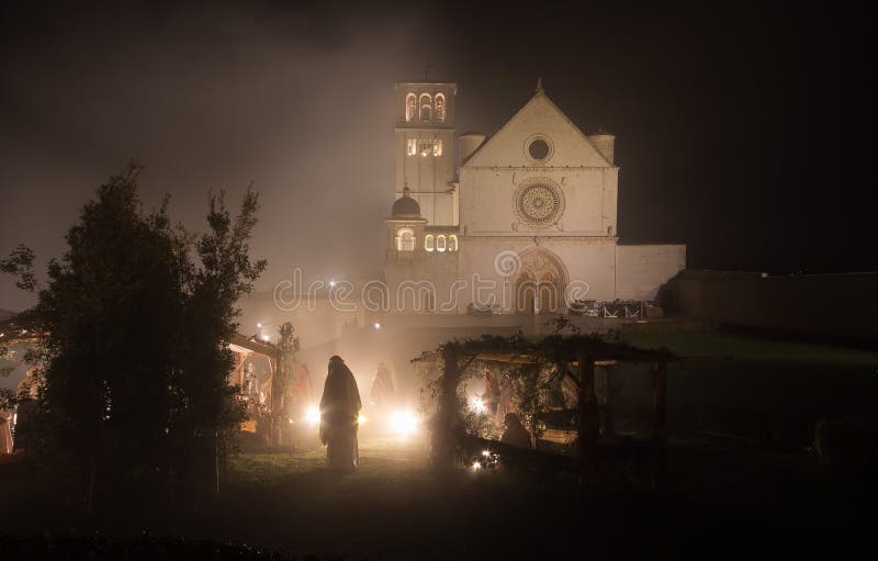 Basilica of St. Francis of Assisi at christmas time