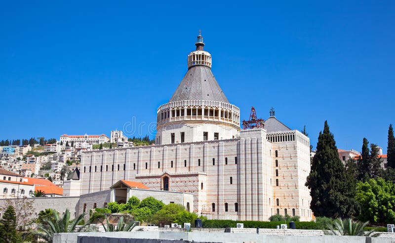 Basilique de l'annonce, Nazareth, Israël image stock Basilique de l'annonce, Nazareth, Israël image stock