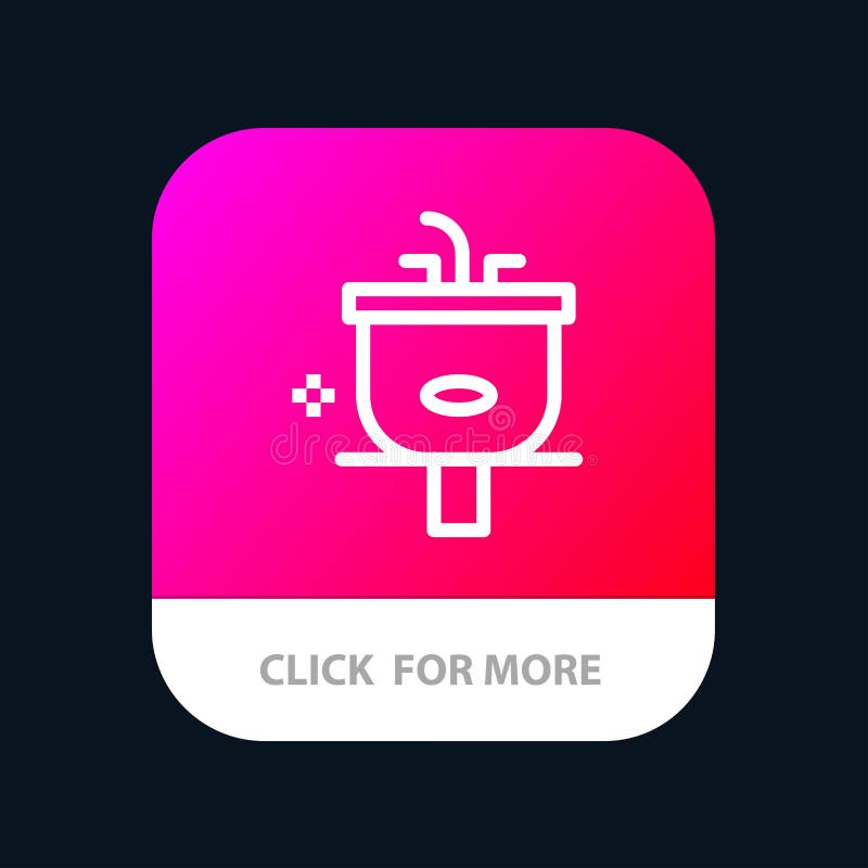 Basin, Bathroom, Cleaning, Shower, Wash Mobile App Button. Android and