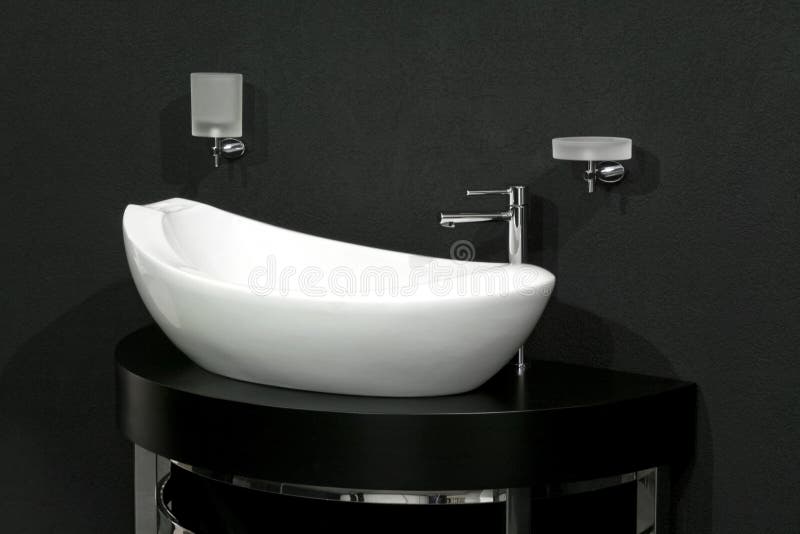 Basin over black