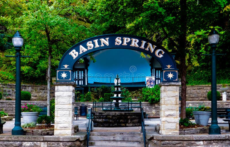 Basin Spring Park in historic downtown Eureka Springs, Arkansas