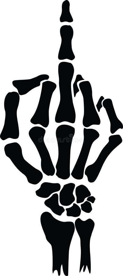 Hand Skeleton Middle Finger Gesture royalty free illustration.