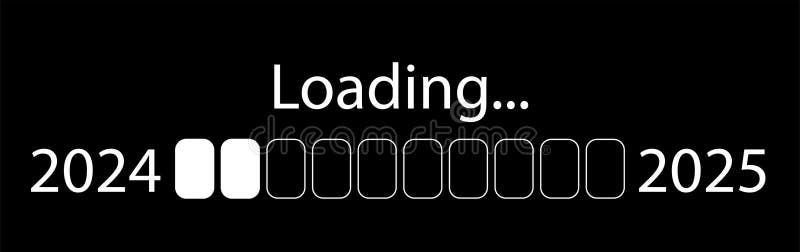 încărcarea unui an nou între 2024 și 2024 pe negru vector illustration