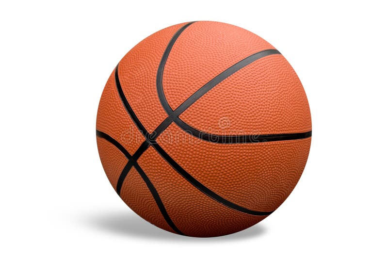 Basketball with shadow isolated over a white backgroung with a clipping path. Basketball with shadow isolated over a white backgroung with a clipping path