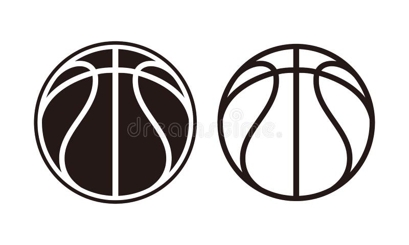 Basket ball, Sports balls minimal flat line icon stock illustration