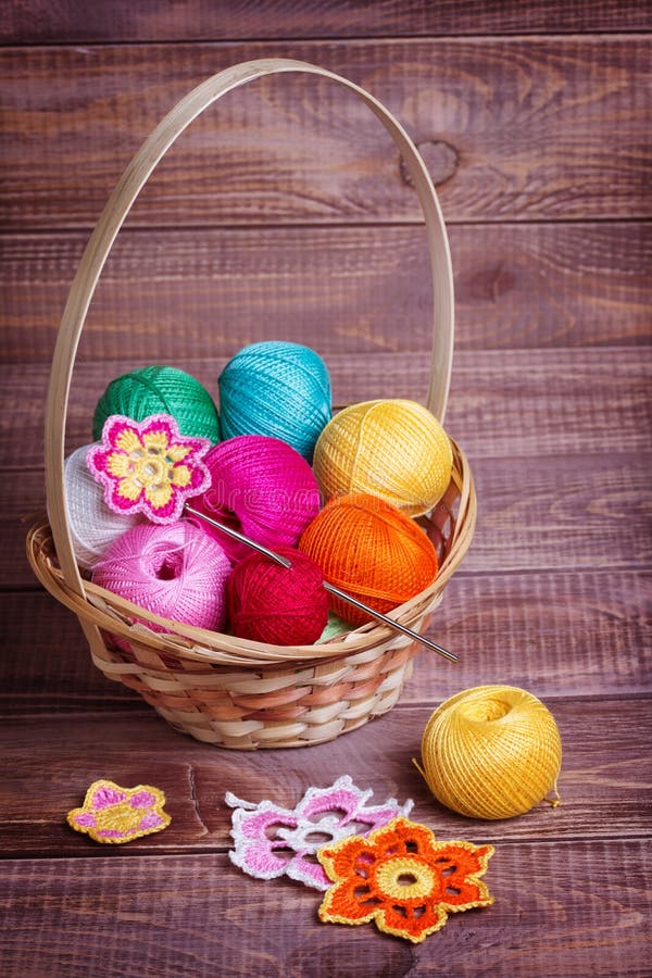 Basket with balls stock image. Image of string, closeup 39581399