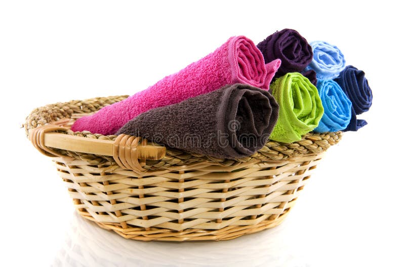 Rolled Hand Towels stock image. Image of white, cloth 24905143