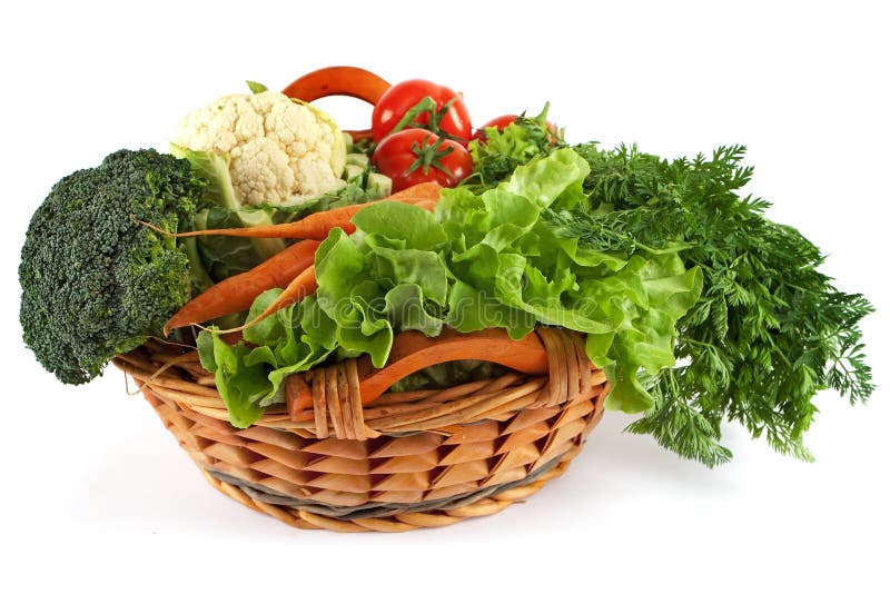 Basket with colorful vegetables