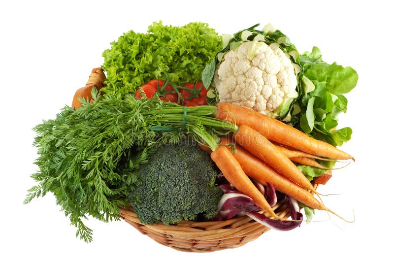 Basket with colorful vegetables