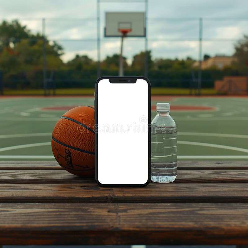 Display per telefono da campo da basket, sport e idratazione illustrazione vettoriale